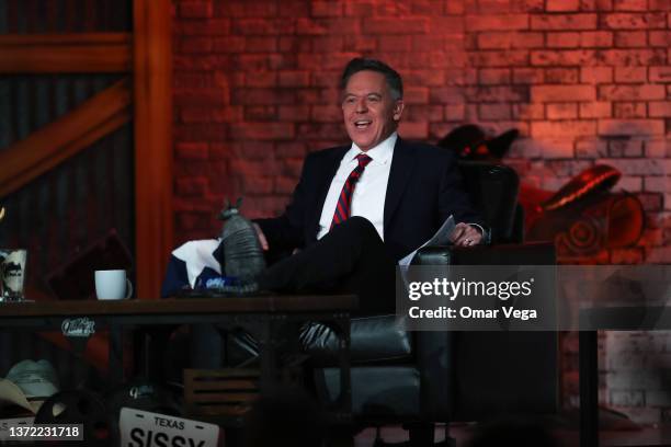 Fox News host Greg Gutfeld speaks during Fox News Channel's "Gutfeld!" Live In Dallas at Gilley's Dallas on February 22, 2022 in Dallas, Texas.