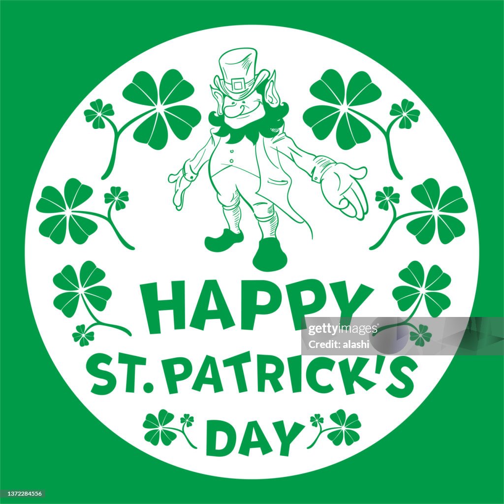 The friendly leprechaun with "Happy St. Patrick's Day" text
