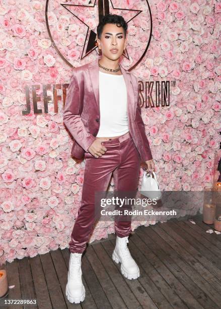 Louie Castro attends the Jeffree Star Skin Launch Party at Harriet's Rooftop on February 22, 2022 in West Hollywood, California.