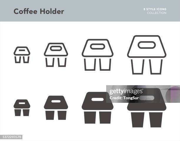 coffee holder icons - instant coffee stock illustrations