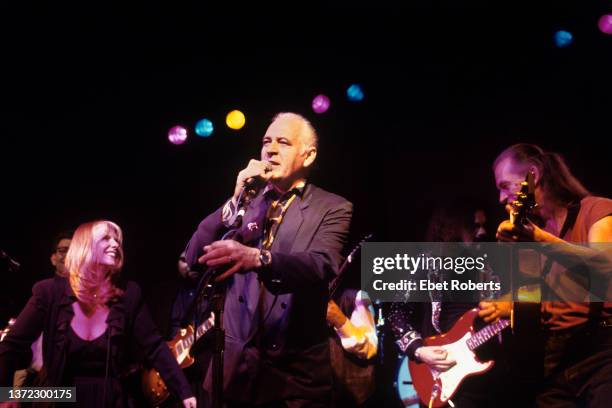 Annie Haslam , Gary Brooker , Roy Wood , Steve Howe performing at a Bosnian Benefit concert at Irving Plaza in New York City on November 21,1995.