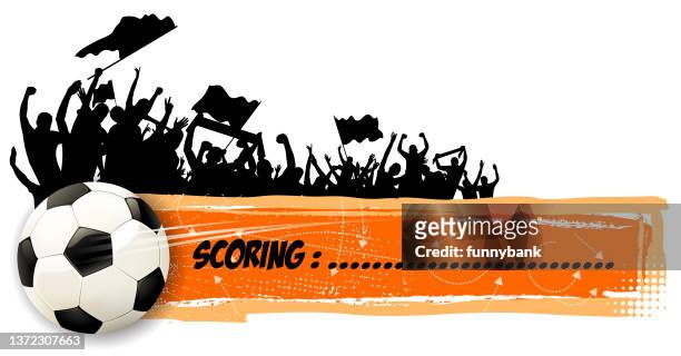 spectator banner - soccer goal stock illustrations
