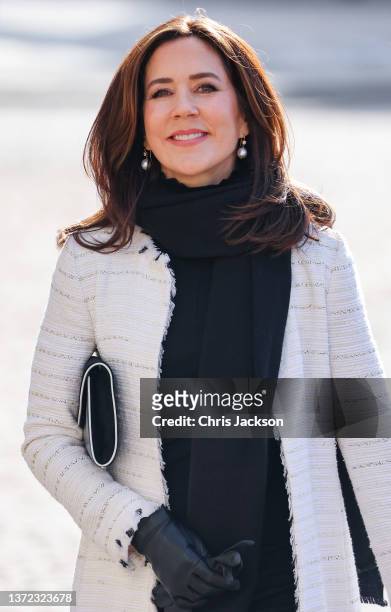 Mary, Crown Princess of Denmarkattends Christian IX's Palace on February 23, 2022 in Copenhagen, Denmark. The Duchess of Cambridge visits Copenhagen...