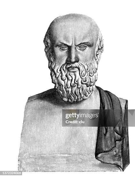 bust of aeschylus - aeschylus stock illustrations