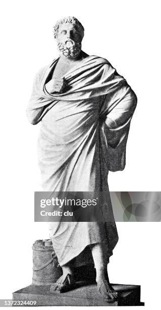 sophocles statue - philosopher stock illustrations