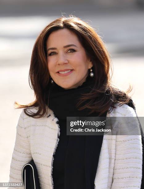 Mary, Crown Princess of Denmark at Christian IX's Palace on February 23, 2022 in Copenhagen, Denmark. The Duchess of Cambridge visits Copenhagen...