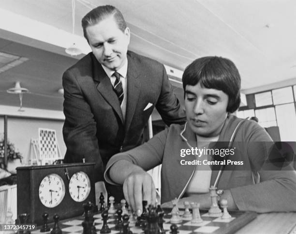 Georgian chess player, Nona Gaprindashvili of the Soviet Union, competing at the 40th International Chess Congress at Hasings, East Sussex, UK, 28th...