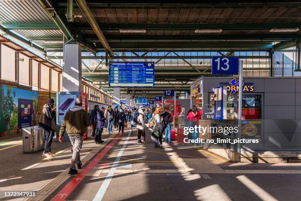 inside temporary train central station in stuttgart - stuttgart germany stock pictures, royalty-free photos & images