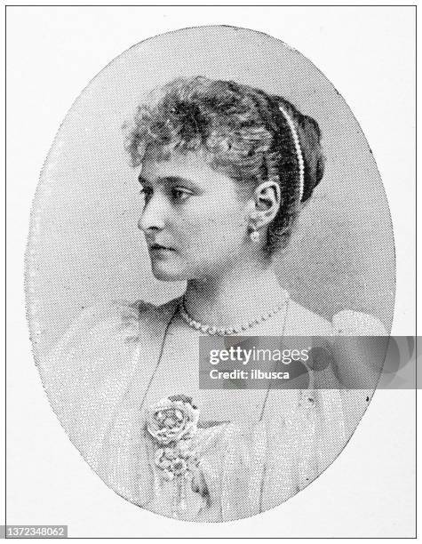 ilustrações, clipart, desenhos animados e ícones de fotografias antigas de viagem de são petersburgo: czarina alexandra feodorovna - czarina alexandra feodorovna da rússia