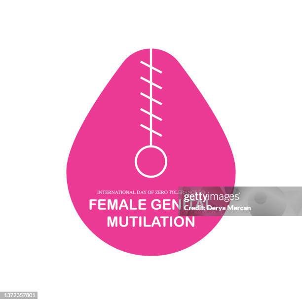 zero tolerance for female genital mutilation. stop female genital mutilation. zero tolerance for fgm. stop female circumcision, female cutting stock illustration stock illustration - female circumcision stock illustrations