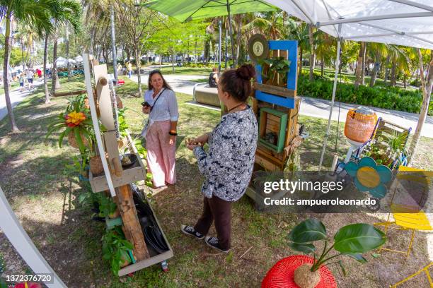 coconut grove art festival, miami, florida, united states of america usa - craft market stock pictures, royalty-free photos & images