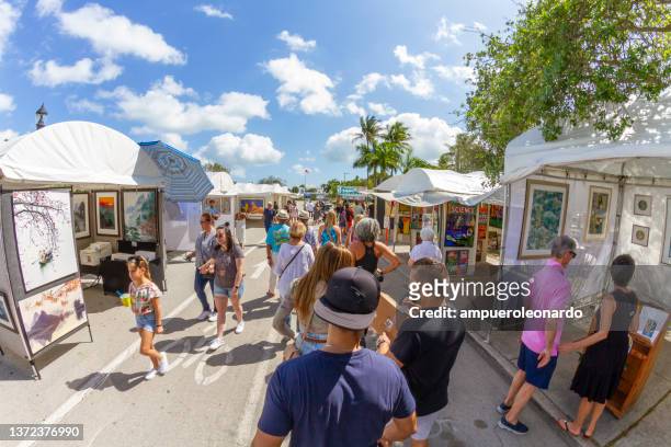 coconut grove art festival, miami, florida, estados unidos de américa ee.uu. - art festival fotografías e imágenes de stock