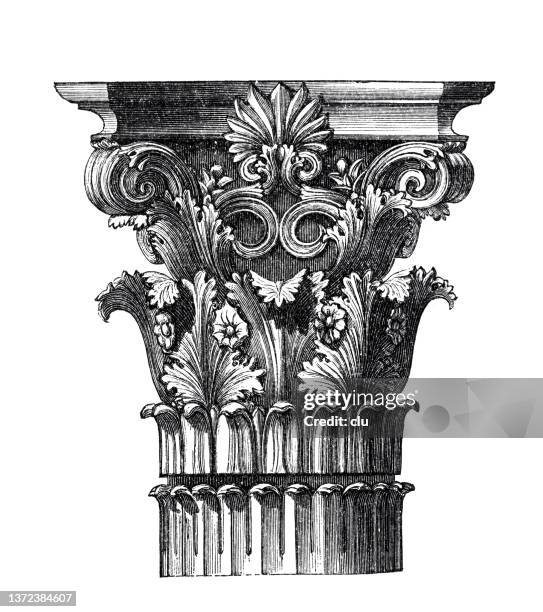 corinthian capital - corinthian stock illustrations