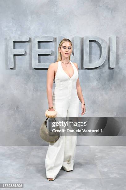 Valentina Ferragni attends the Fendi Fashion Show on February 23, 2022 in Milan, Italy.