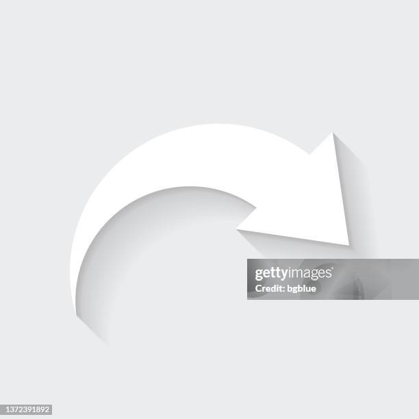 redo. icon with long shadow on blank background - flat design - curved arrows stock illustrations