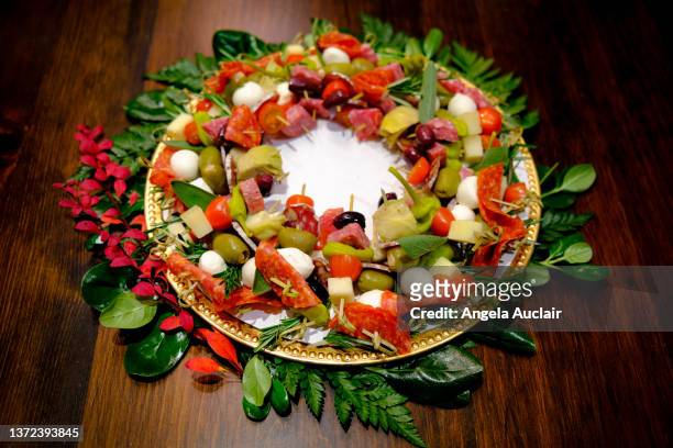 christmas charcuterie board - angela auclair stock pictures, royalty-free photos & images