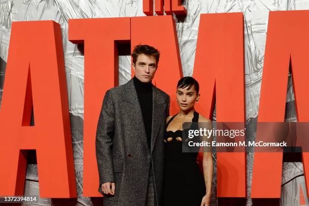Robert Pattinson and Zoe Kravitz attend "The Batman" special screening at BFI IMAX Waterloo on February 23, 2022 in London, England.