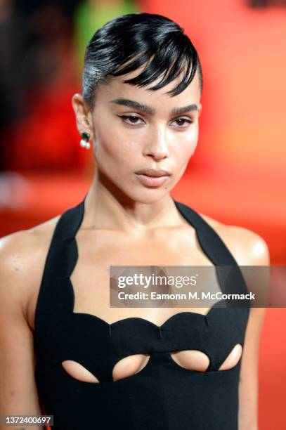 Zoë Kravitz attends "The Batman" special screening at BFI IMAX Waterloo on February 23, 2022 in London, England.