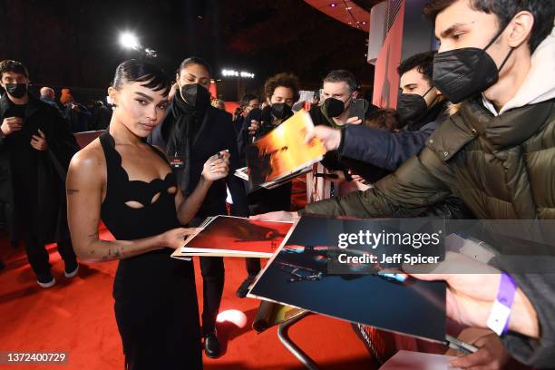 Zoë Kravitz attends "The Batman" special screening at BFI IMAX Waterloo on February 23, 2022 in London, England.