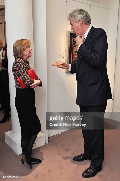 Emma Soames and Henry Wyndham attend the book launch party of David Hockney: The Biography by Christopher Simon Sykes at Sotheby's on January 16,...