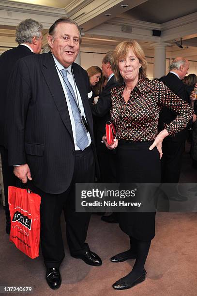 Emma Soames attends the book launch party of David Hockney: The Biography by Christopher Simon Sykes at Sotheby's on January 16, 2012 in London,...