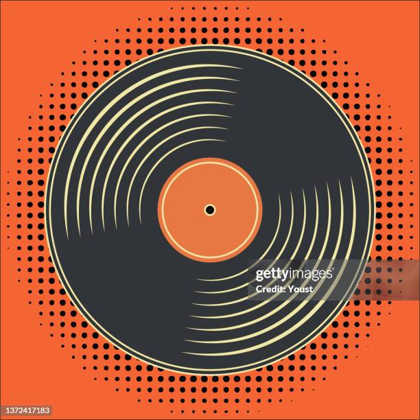 retro music vintage vinyl record poster in retro desigh style. disco party 60s, 70s, 80s. - vinyl records stock illustrations