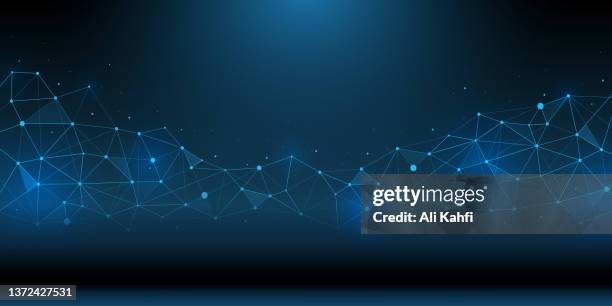 stockillustraties, clipart, cartoons en iconen met abstract network background - low poly modelleren