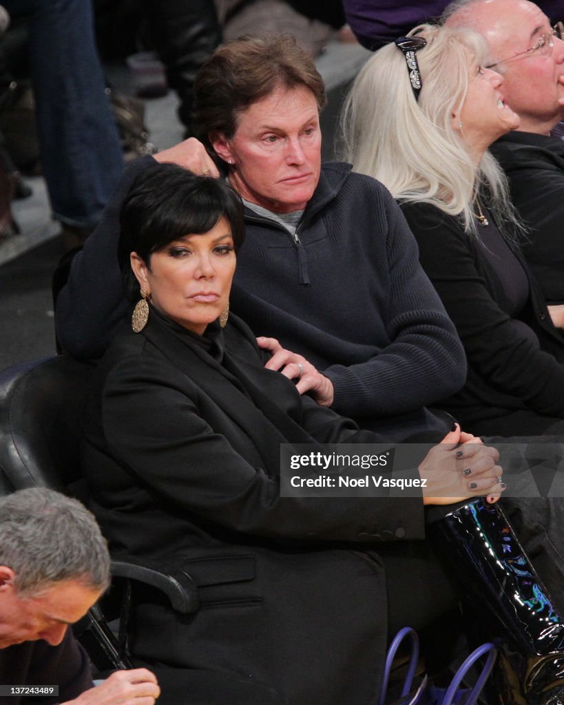Celebrities At The Lakers Game