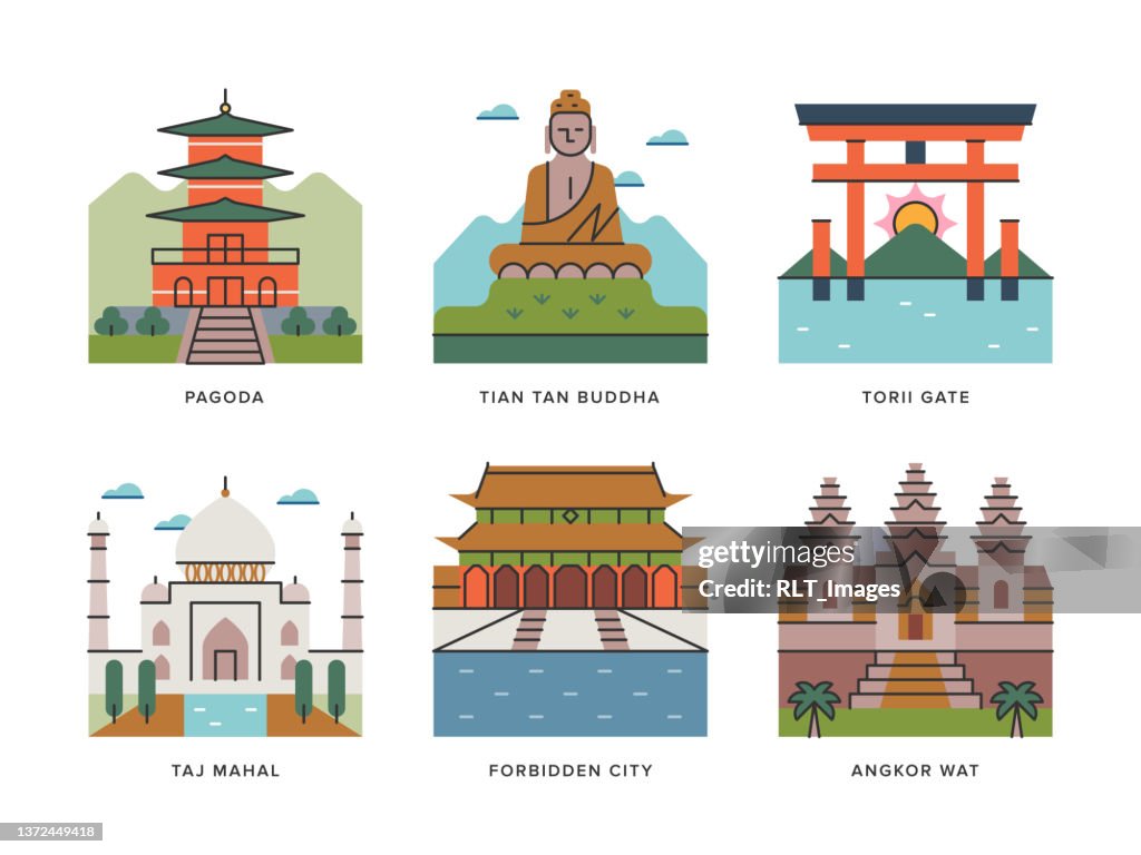 Travel Landmarks of Asia — Brightline Icon Series