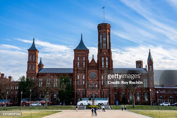 View of the Smithsonian Institution Building near the National Mall on February 23, 2022 in Washington, D.C.