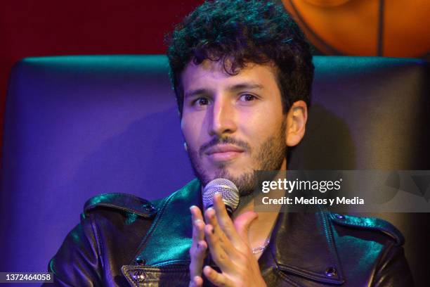 Colombian singer Sebastián Yatra attends a press conference ahead of his concert at Auditorio Nacional on February 23, 2022 in Mexico City, Mexico.