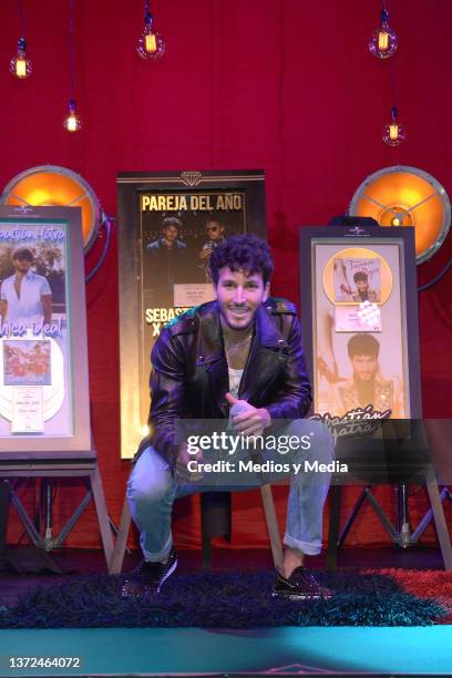 Colombian singer Sebastián Yatra poses for photo during a press conference ahead of his concert at Auditorio Nacional on February 23, 2022 in Mexico...