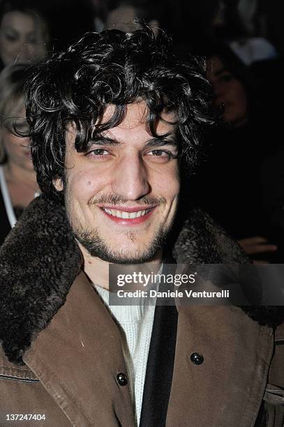 Louis Garrel attends the Giorgio Armani fashion show as part of Milan Fashion Week Menswear Autumn/Winter 2012 on January 17, 2012 in Milan, Italy.