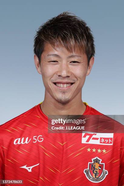 Yoichiro Kakitani of Nagoya Grampus poses at the portrait session on February 1, 2022 in Japan.