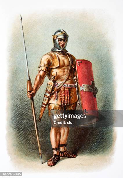 ancient roman soldier - roman soldier cartoon stock illustrations