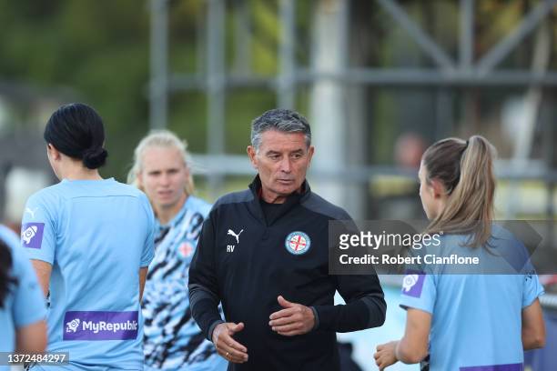 Melbourne City coach, Rado Vidosic is seen prior to the round 13 A-League Women's match between Melbourne City and Brisbane Roar at Kingston Heath...
