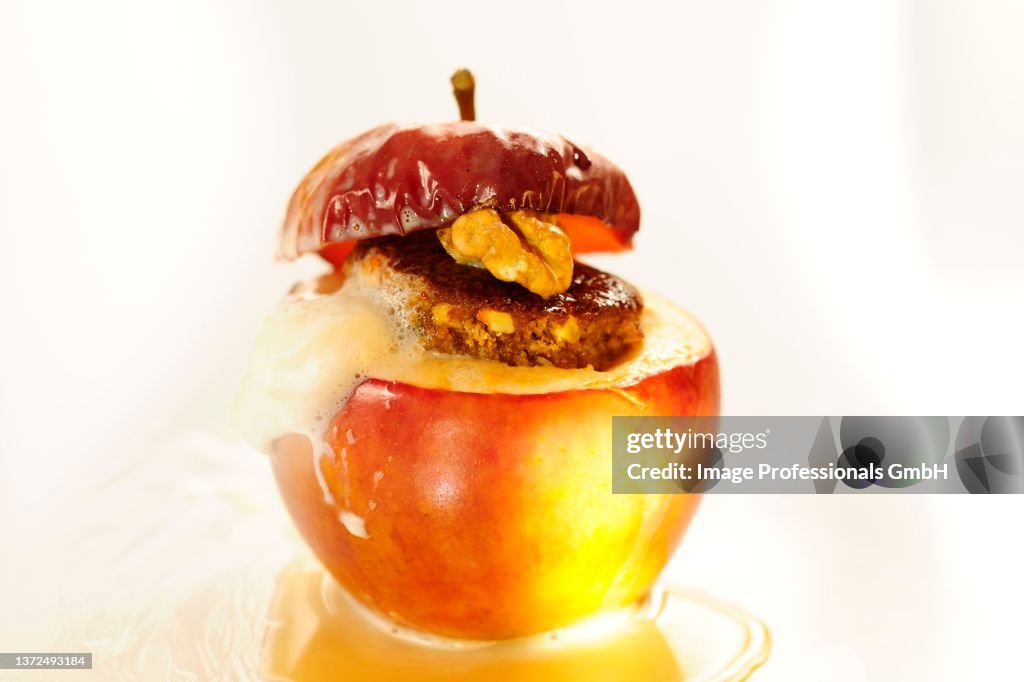 A baked apple with Baileys