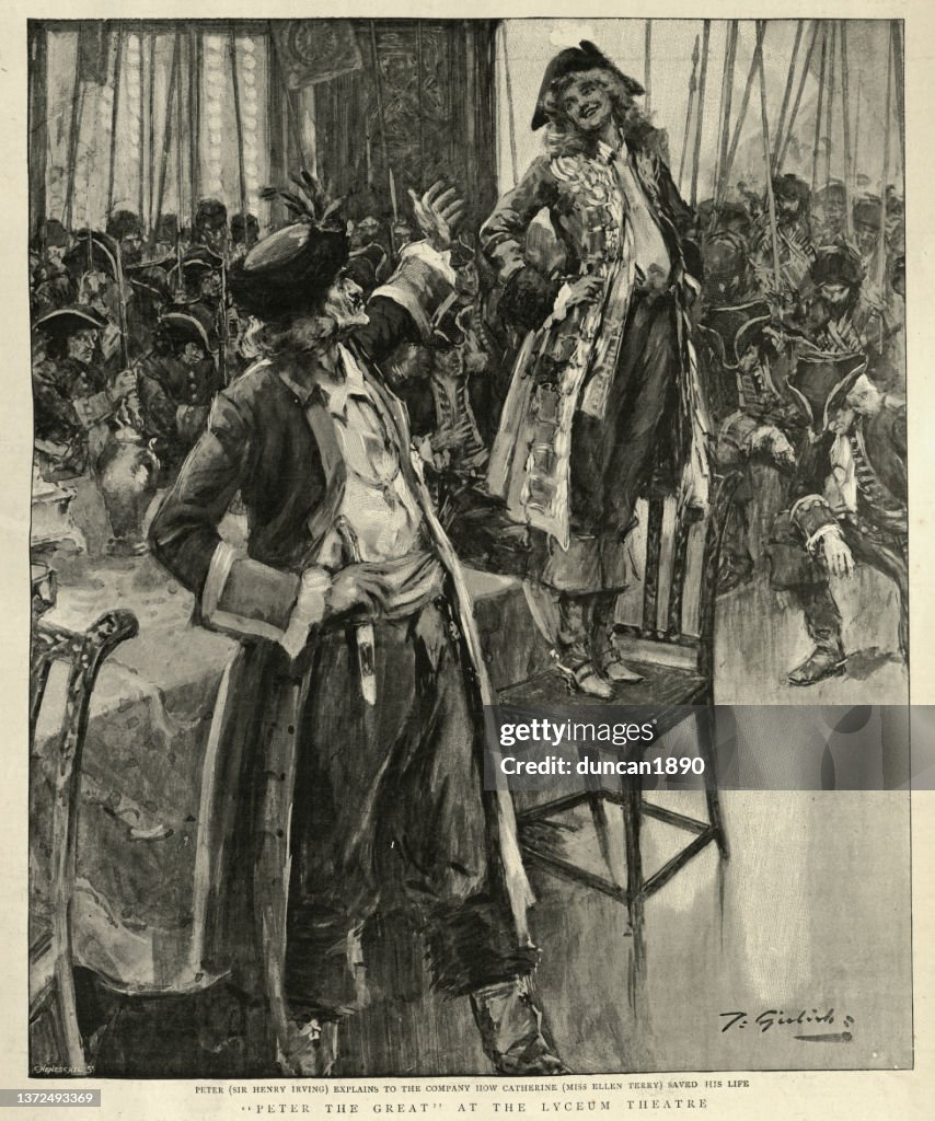 Scene from Peter the Great at the Lyceum Theatre, staring Sir Henry Irving and Miss Ellen Terry, 19th Century