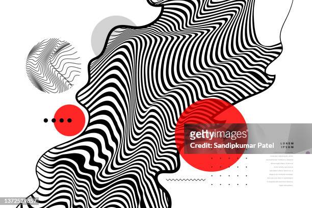 schwarz-weiß-design. muster mit optischer täuschung. abstrakter geometrischer 3d-hintergrund. - japanese culture stock-grafiken, -clipart, -cartoons und -symbole
