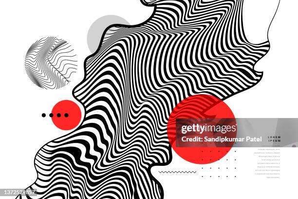 stockillustraties, clipart, cartoons en iconen met black and white design. pattern with optical illusion. abstract 3d geometrical background. - 3d pattern black and white