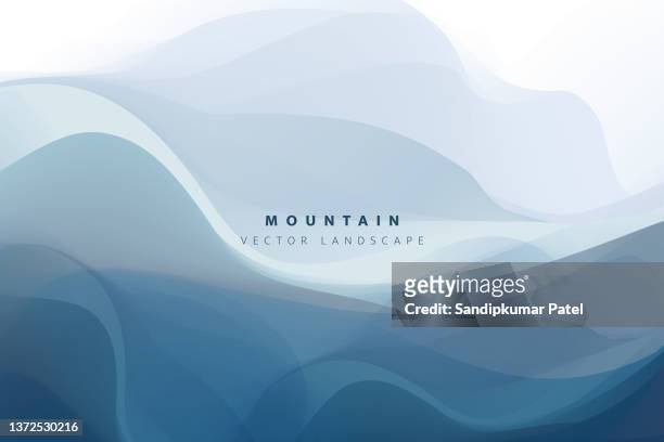 ilustrações de stock, clip art, desenhos animados e ícones de mountain landscape. mountainous terrain. vector illustration. abstract background. - waves vector