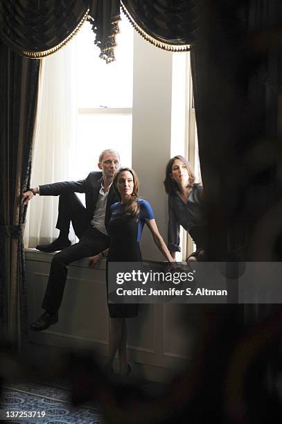 Actress/Director Angelina Jolie and actors Zana Marjanovic and Goran Kostic are photographed for Washington Post on December 3, 2011 in New York City.