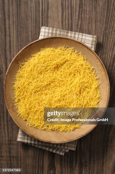 angel's hair pasta on a plate - vermicelli stock pictures, royalty-free photos & images