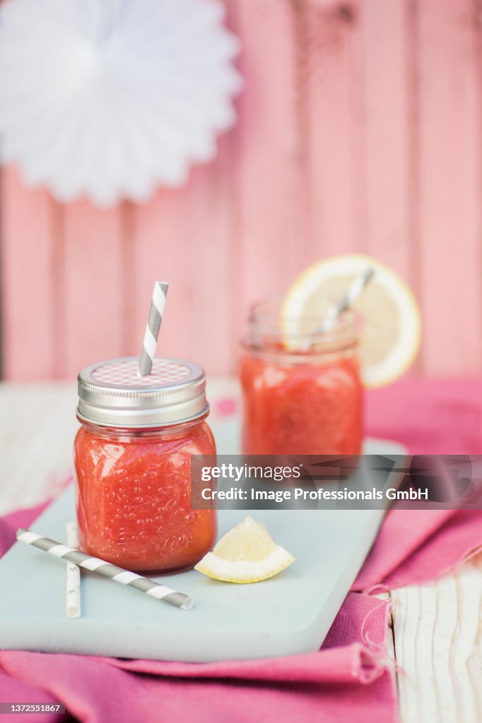 Watermelon and strawberry smoothies