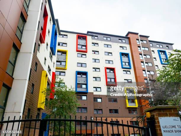 manor bank university halls of residence - college dorm stock pictures, royalty-free photos & images