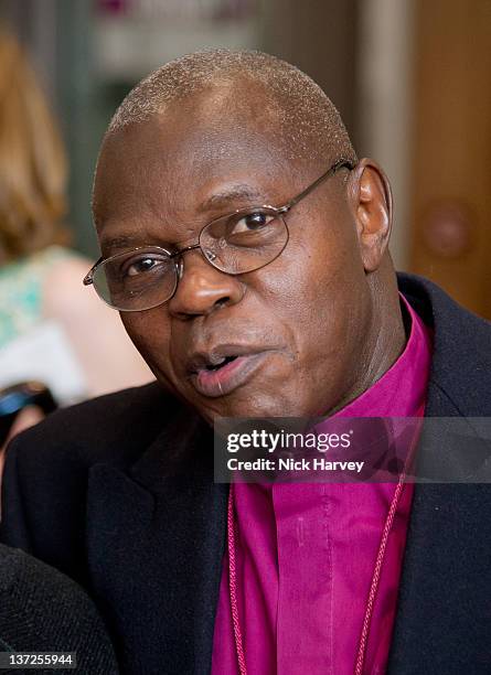 The Archbishop of York Dr John Sentamu attends the David Hockney Private View at the Royal Academy of Arts on January 17, 2012 in London, England.