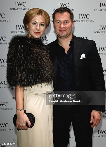 Galina Nemov and Alexey Nemov attends the IWC Schaffhausen Top Gun Gala Event during the 22nd SIHH High Jewellery Fair at the Palexpo Exhibition Hall...