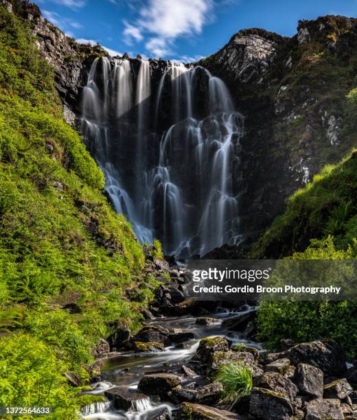 clashnessie falls. - sutherland stock pictures, royalty-free photos & images
