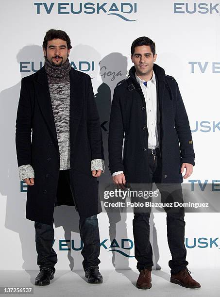 Antonio Velazquez and Miguel Diosdado attends Basque Country Tourism Campaign Presentation at Cibeles Palace on January 17, 2012 in Madrid, Spain.