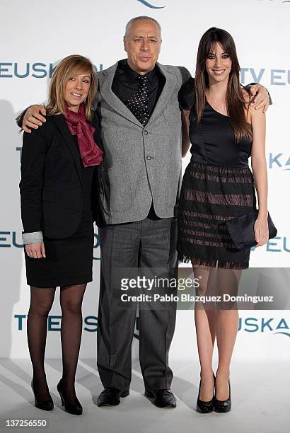 Director Antonio Del Real and athlete Almudena Cid attends Basque Country Tourism Campaign Presentation at Cibeles Palace on January 17, 2012 in...